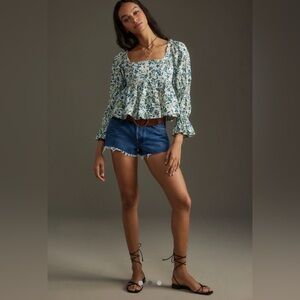 NWT Pilcro long Sleeve Babydoll Floral Top